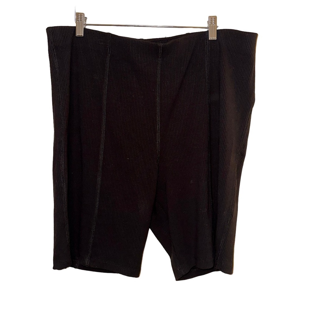 NWT Juicy Couture Black Solid Ribbed Stretch High Waist Women’s Bicycle Short 2X
